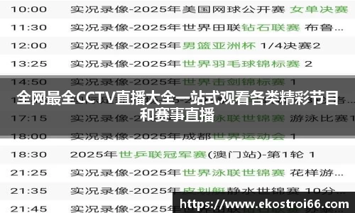 全网最全CCTV直播大全一站式观看各类精彩节目和赛事直播